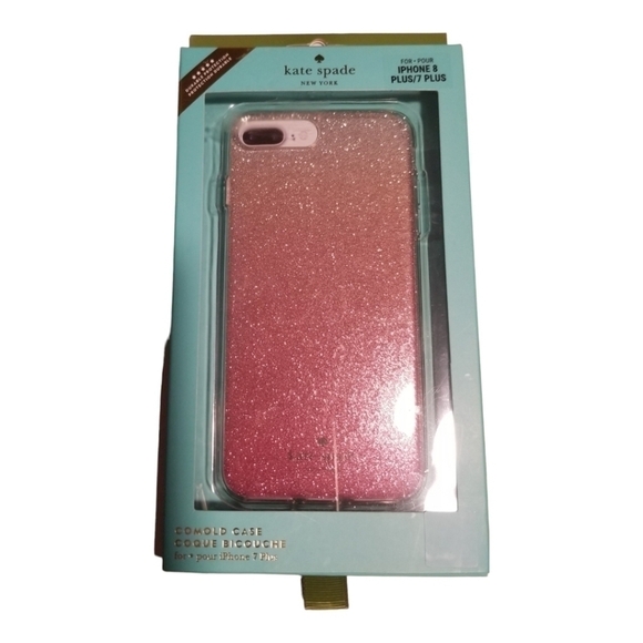 Kate Spade Pink Glitter Ombre Comold Case IPhone 8 Plus/7 Plus - Picture 4 of 6